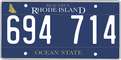 RI license plate 694714