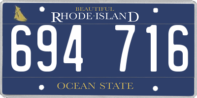 RI license plate 694716