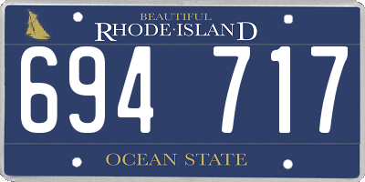 RI license plate 694717