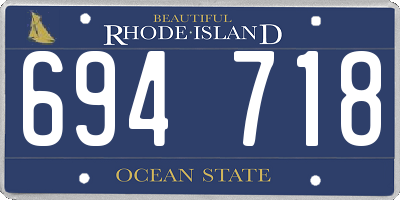 RI license plate 694718