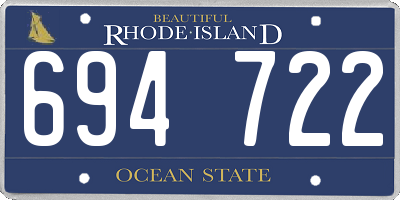 RI license plate 694722