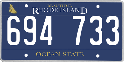 RI license plate 694733