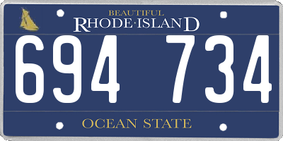 RI license plate 694734
