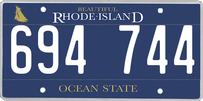 RI license plate 694744