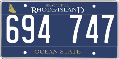 RI license plate 694747