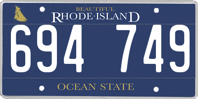 RI license plate 694749