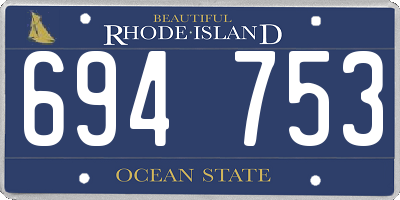 RI license plate 694753