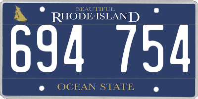 RI license plate 694754