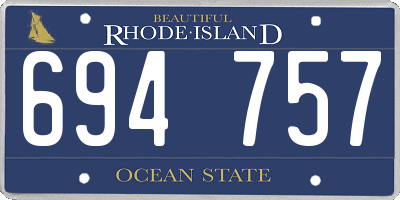 RI license plate 694757