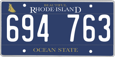 RI license plate 694763