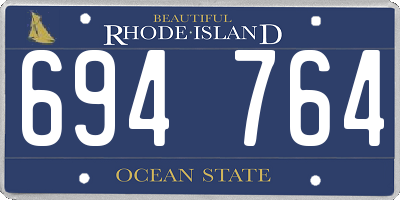 RI license plate 694764