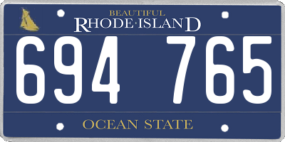RI license plate 694765