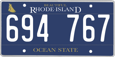 RI license plate 694767