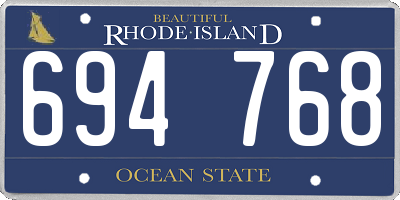 RI license plate 694768