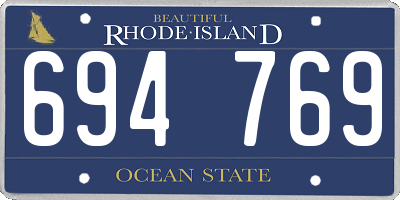 RI license plate 694769