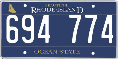 RI license plate 694774