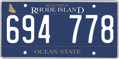 RI license plate 694778