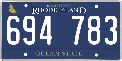 RI license plate 694783