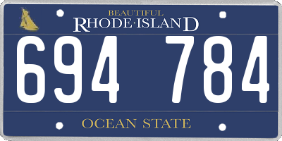 RI license plate 694784