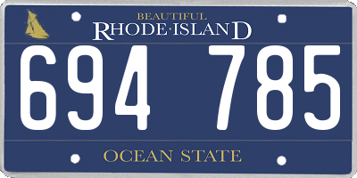 RI license plate 694785