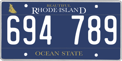RI license plate 694789