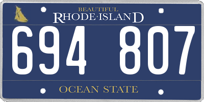 RI license plate 694807