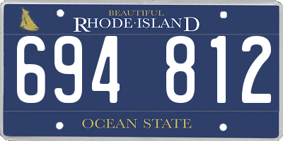 RI license plate 694812