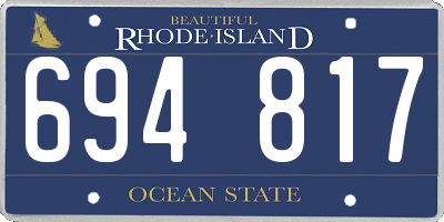 RI license plate 694817