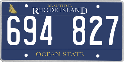 RI license plate 694827
