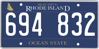RI license plate 694832