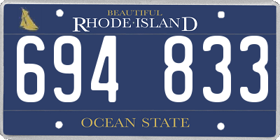 RI license plate 694833