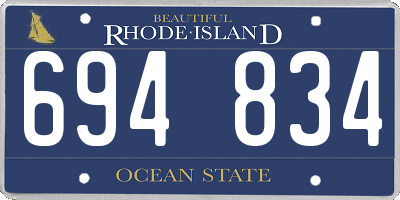 RI license plate 694834