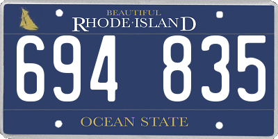 RI license plate 694835