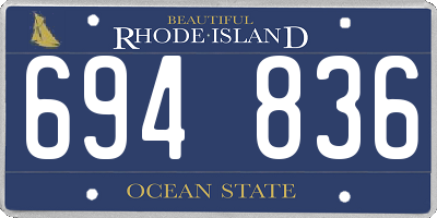 RI license plate 694836
