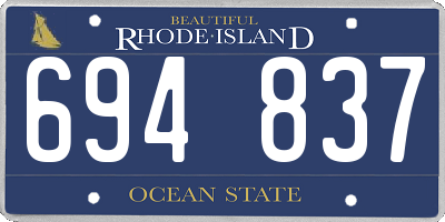 RI license plate 694837