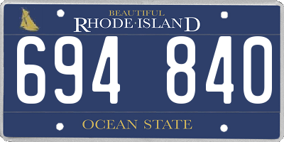 RI license plate 694840