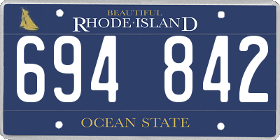 RI license plate 694842