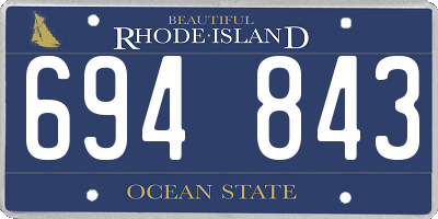 RI license plate 694843