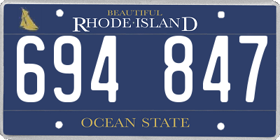 RI license plate 694847