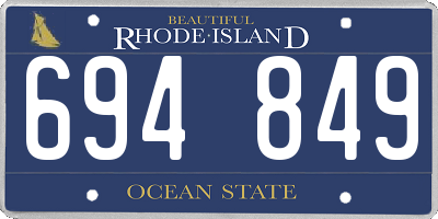 RI license plate 694849