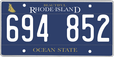 RI license plate 694852