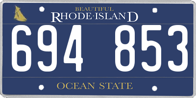 RI license plate 694853