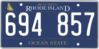 RI license plate 694857
