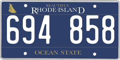 RI license plate 694858