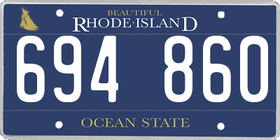 RI license plate 694860