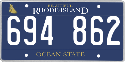 RI license plate 694862
