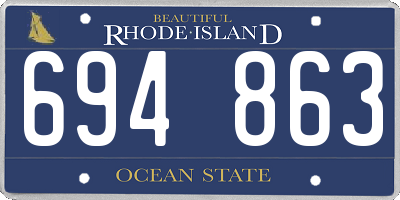 RI license plate 694863