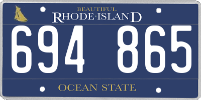 RI license plate 694865