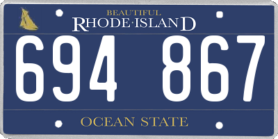 RI license plate 694867