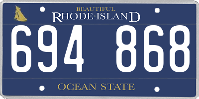 RI license plate 694868